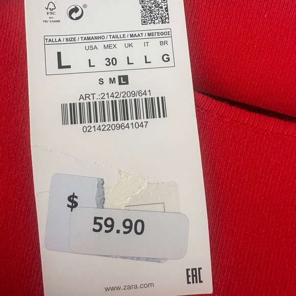 Zara Bold Red Knit Sweater - Picture 7 of 8